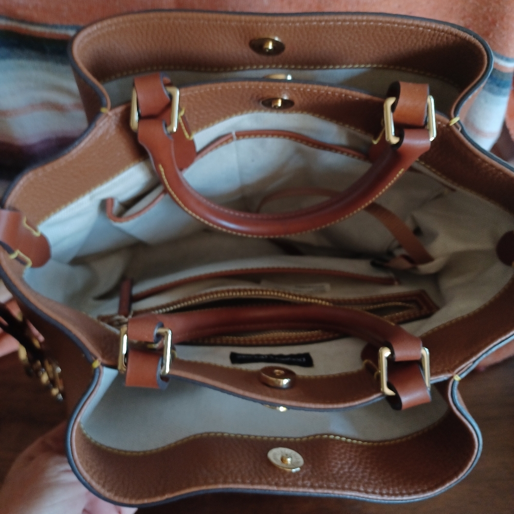 Dooney & Bourke Dawson Large Satchel, Caramel, Pebble Leather, BPEBC1046 - Picture 10 of 10